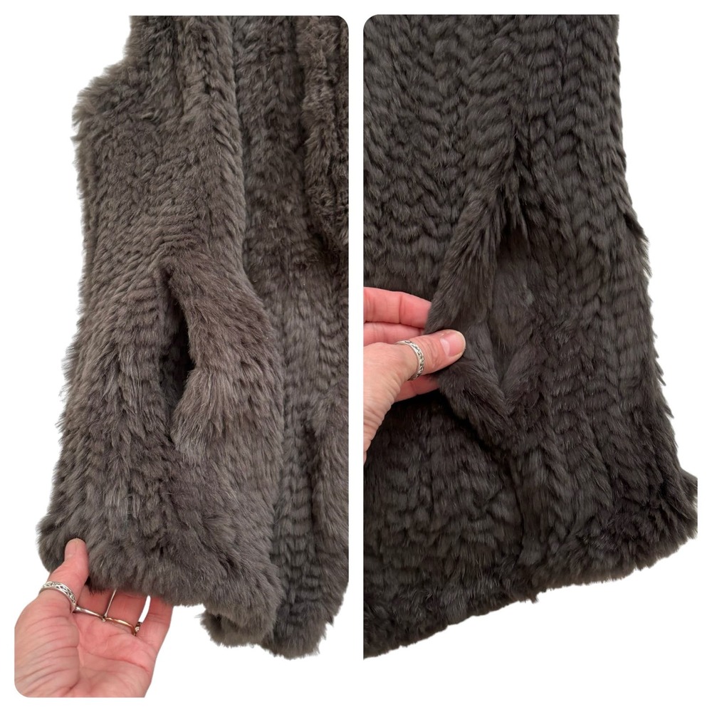 REVOLVE JUNE CORDED RABBIT FUR VEST WITH POCKETS SIZE XS/s - Picture 15 of 15